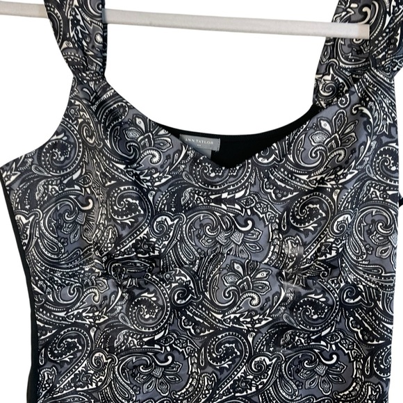 Ann Taylor Black and Silver Fitted Embellished Tank Top - Picture 2 of 7